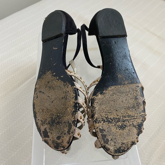 Steve Madden Women’s Black and Grey/Cream Jeweled Sandals Size US7.5 - Picture 3 of 4